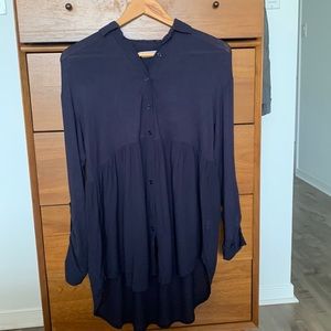Navy maternity button up xs-med